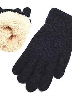 Womens Winter Gloves Touchscreen Fleece Wool Thermal Warm Knit Stretch